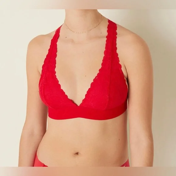 PINK - Lace Halter Bralette - Picture 9 of 10